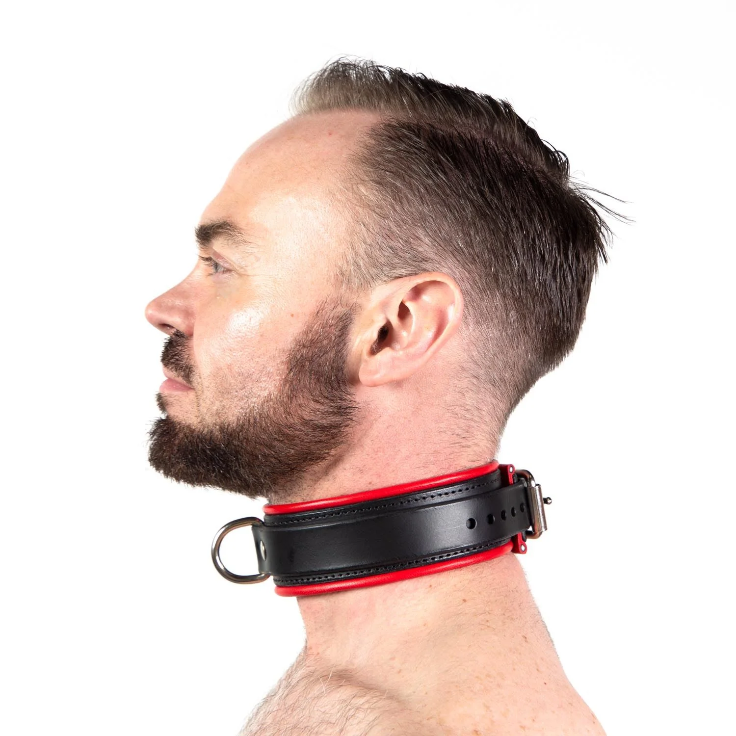 Piped Locking Leather Collar - Image 4