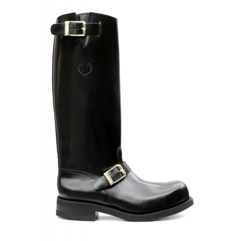 Embossy Leather Biker Boots - Image 11