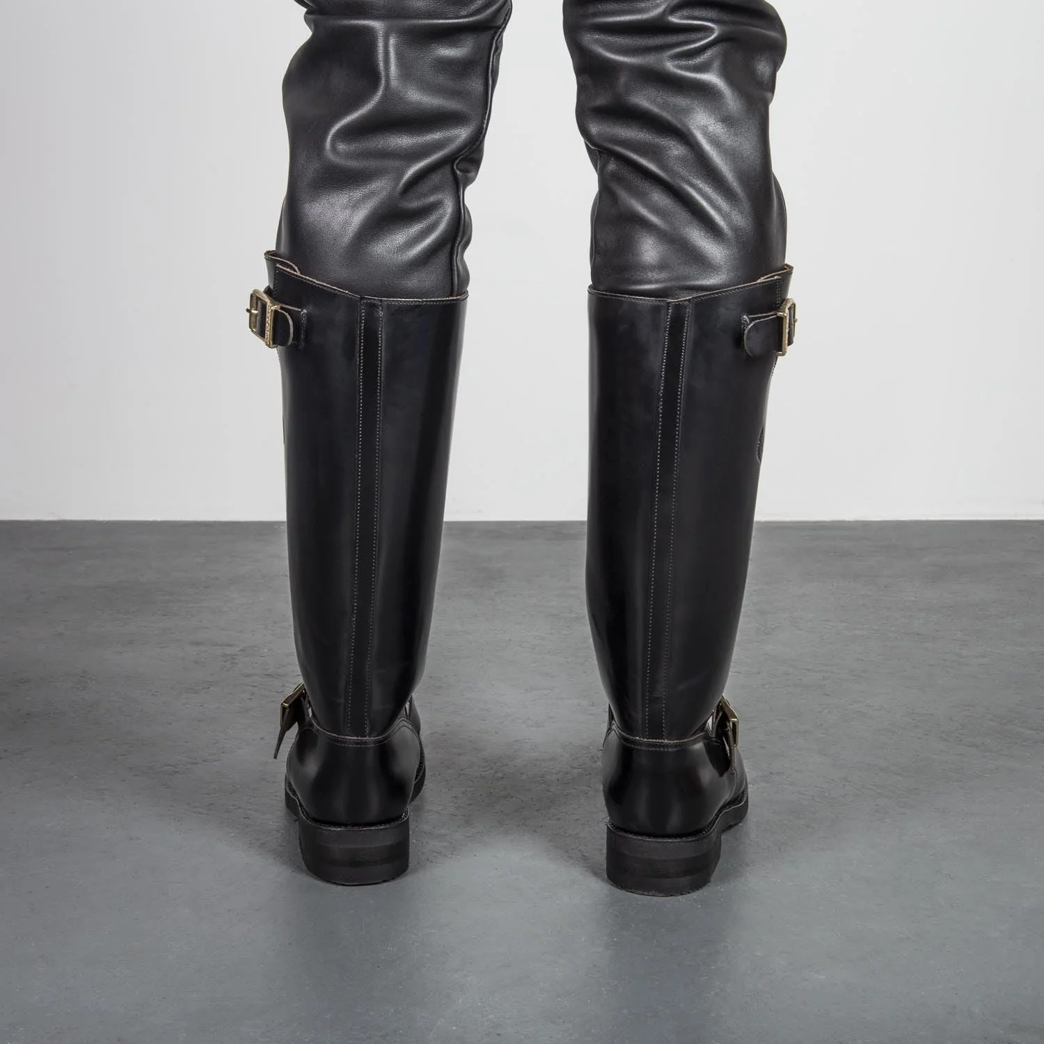 Embossy Leather Biker Boots - Image 5