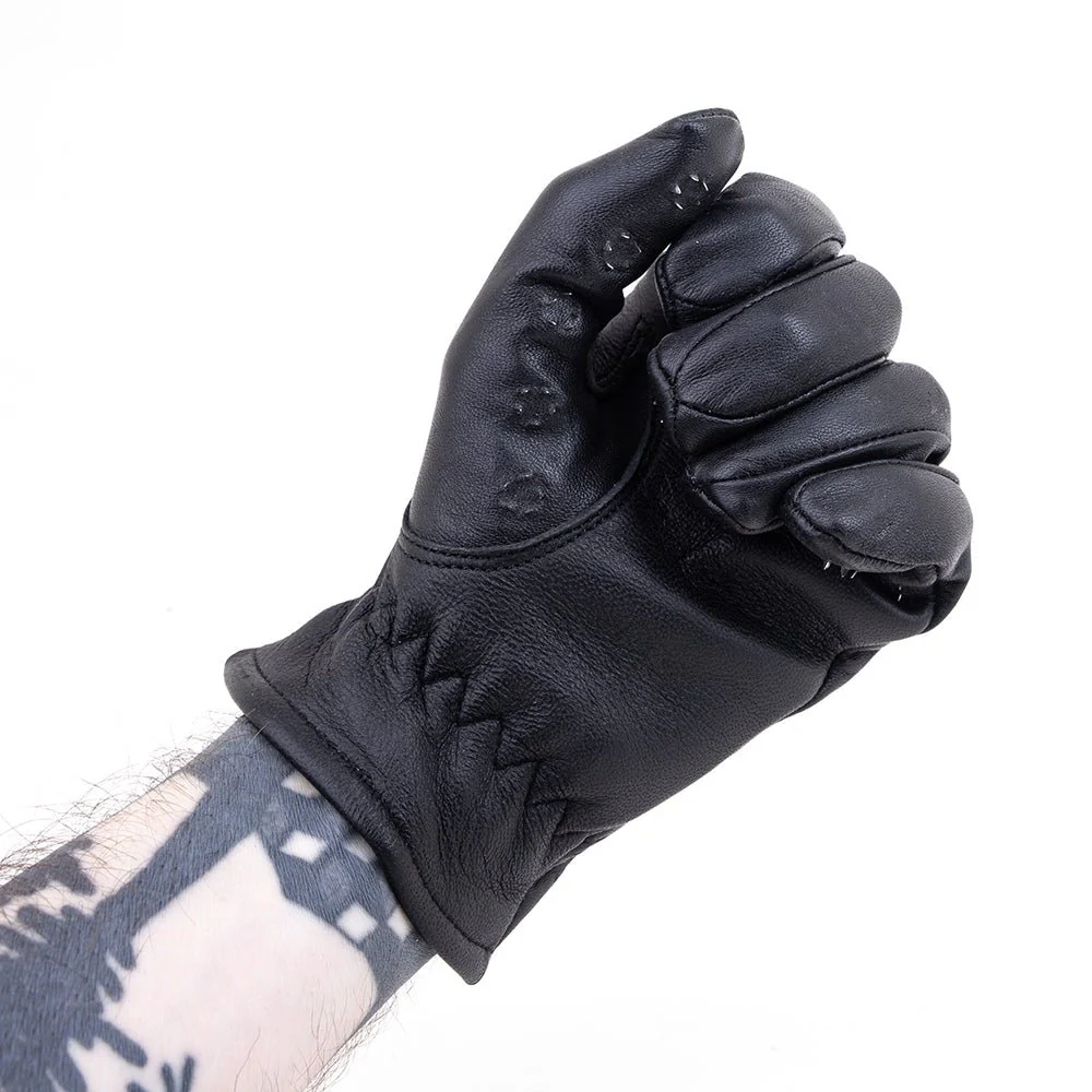 Leather Pin Prick "Vampire" Gloves - Image 4