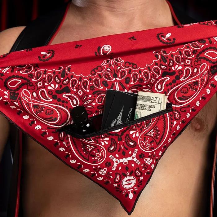 Mr S Leather, Zipper Pocket Neck Hanky, All Colours - Image 11