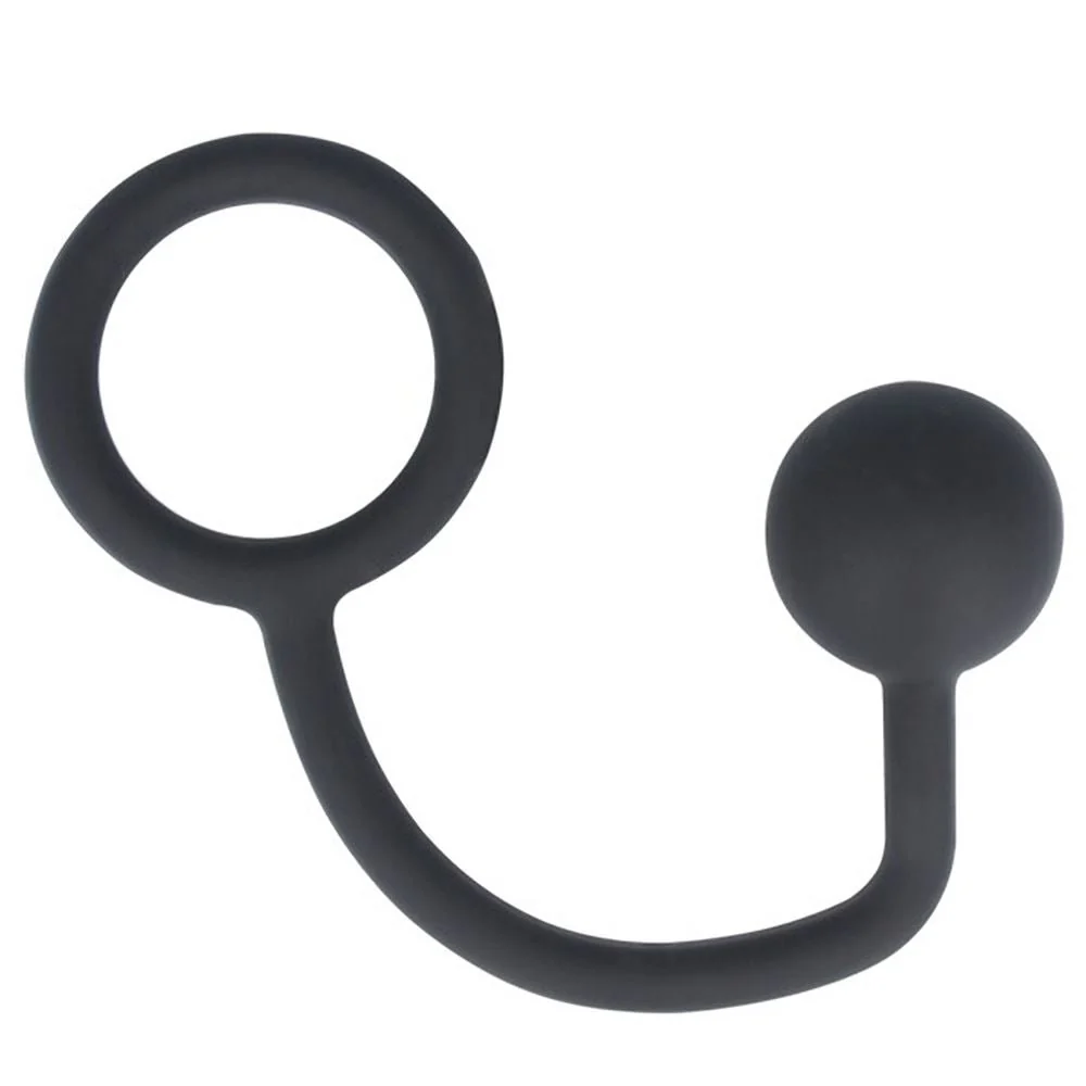 Silicone Cock Ring with Anal Ball, 45mm