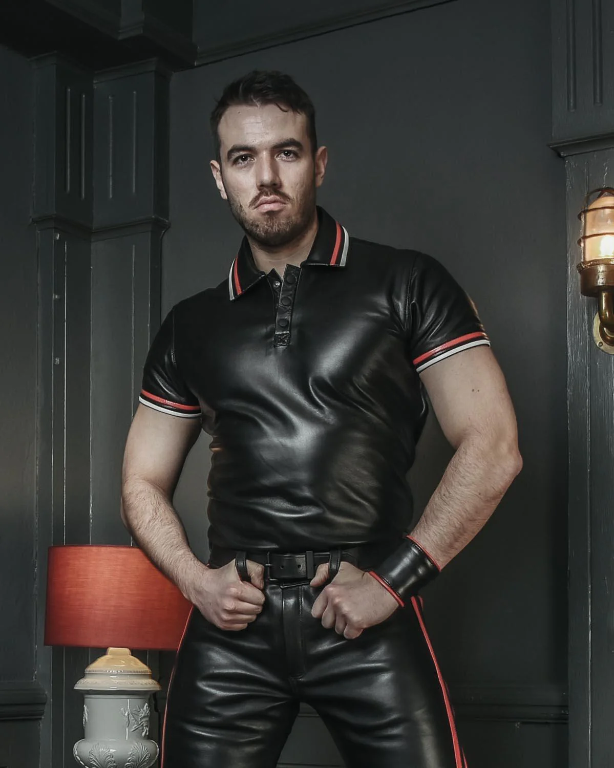 Buckholt Leather Polo Shirt - Image 3