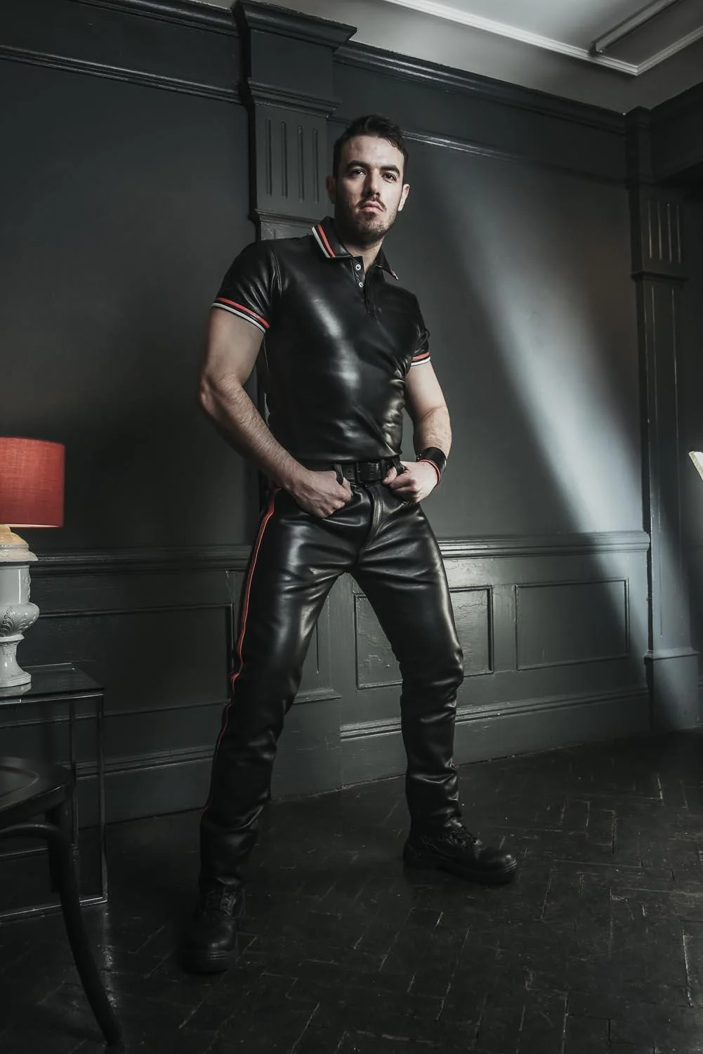 Lineback Leather Jeans, Slim Fit - Image 5