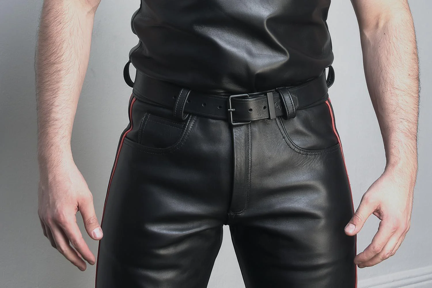 Lineback Leather Jeans, Slim Fit - Image 7